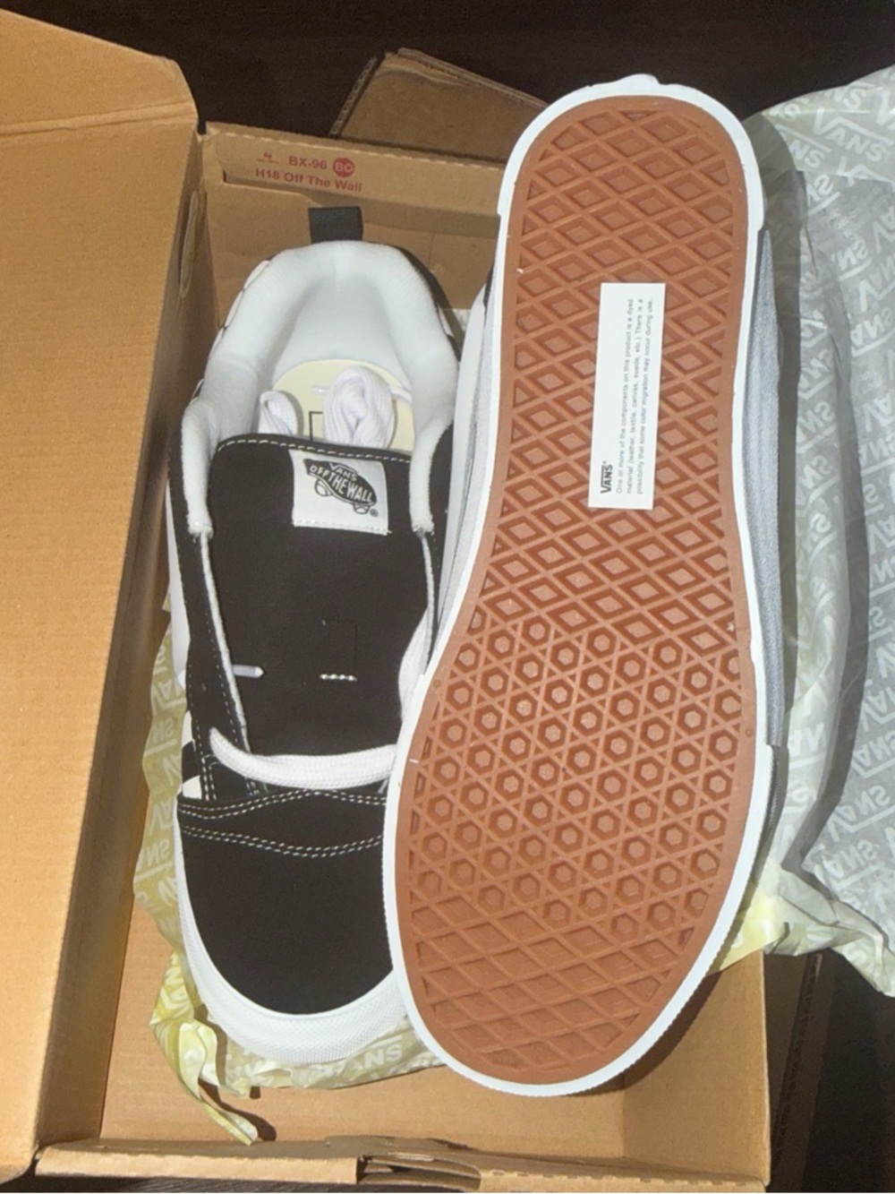 VANS Knu Skool Checkerboard Men’s Size 10 Black True White Shoes VN000D22BPB - Picture 3 of 5